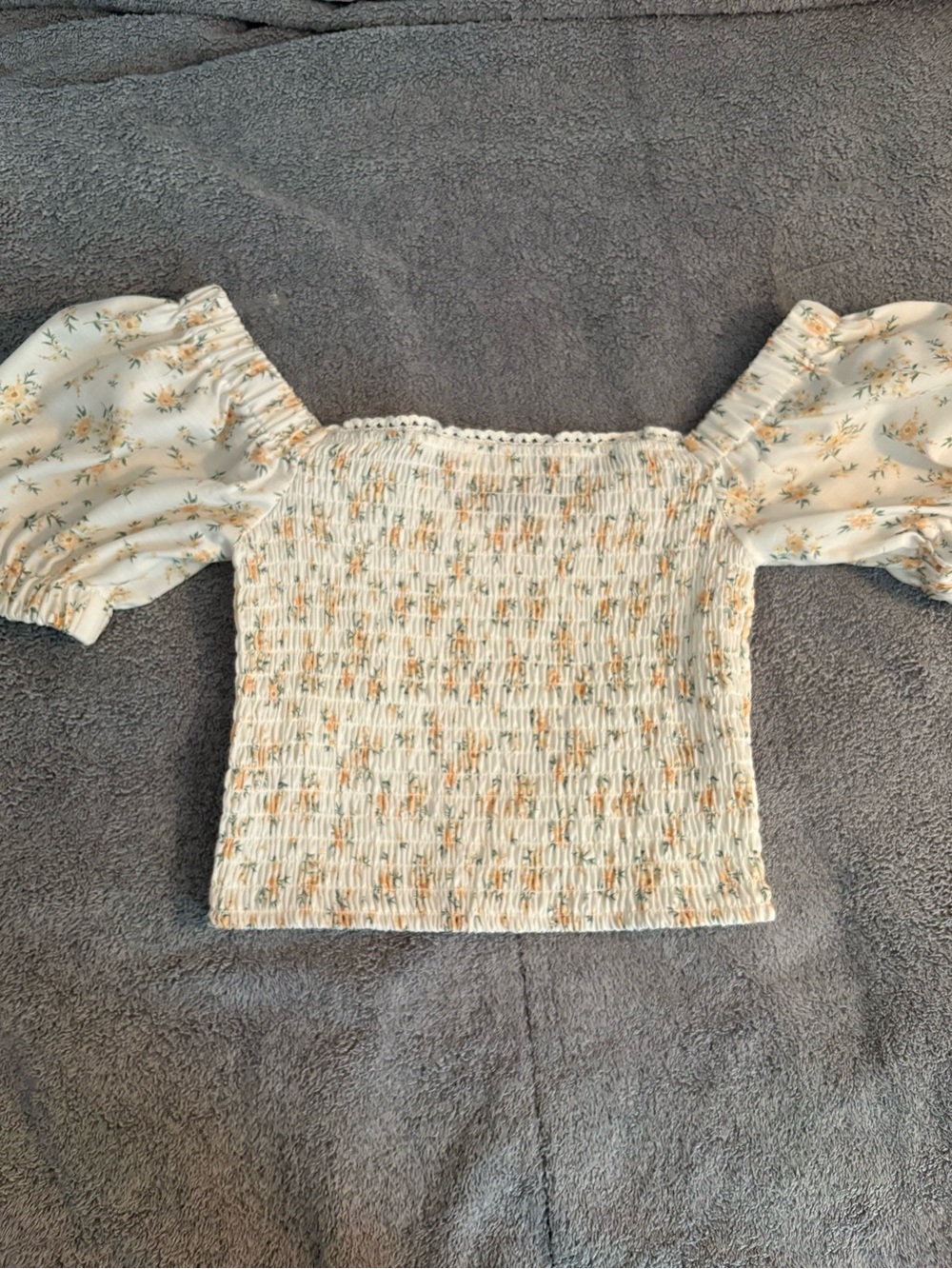 Altar’d State Blouse Off The Shoulder XS Floral Dramatic Puff Sleeves Feminine - Picture 8 of 8